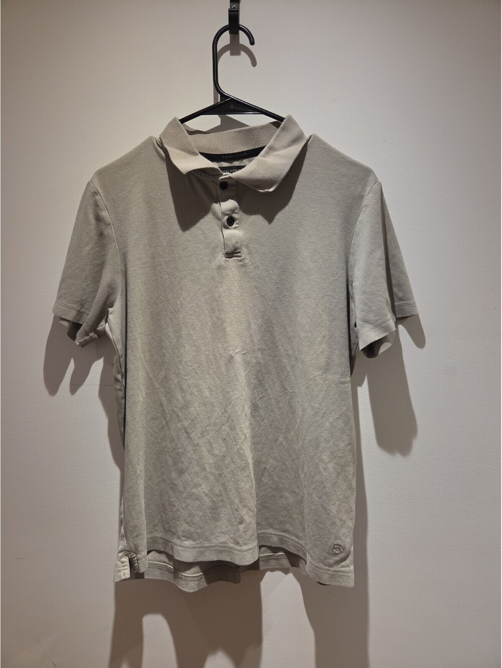 Banana Republic Mens Beige Collared Short Sleeve Pullover Polo Shirt Size Small